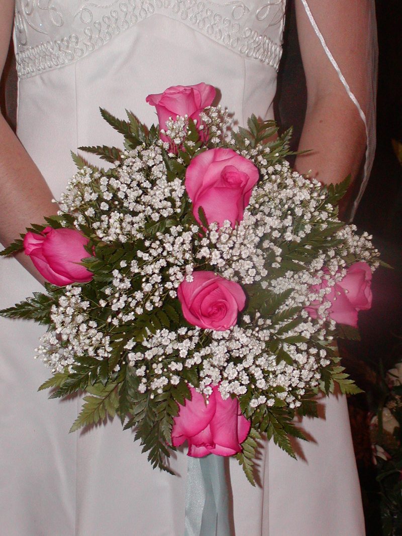 Hot pink rose bouquet